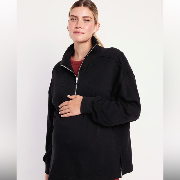 Maternity Half Zip Sweatshirt - Picture 1 of 4